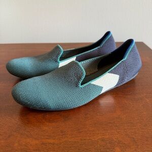 Rothy's Green and Navy The Flat Size 7